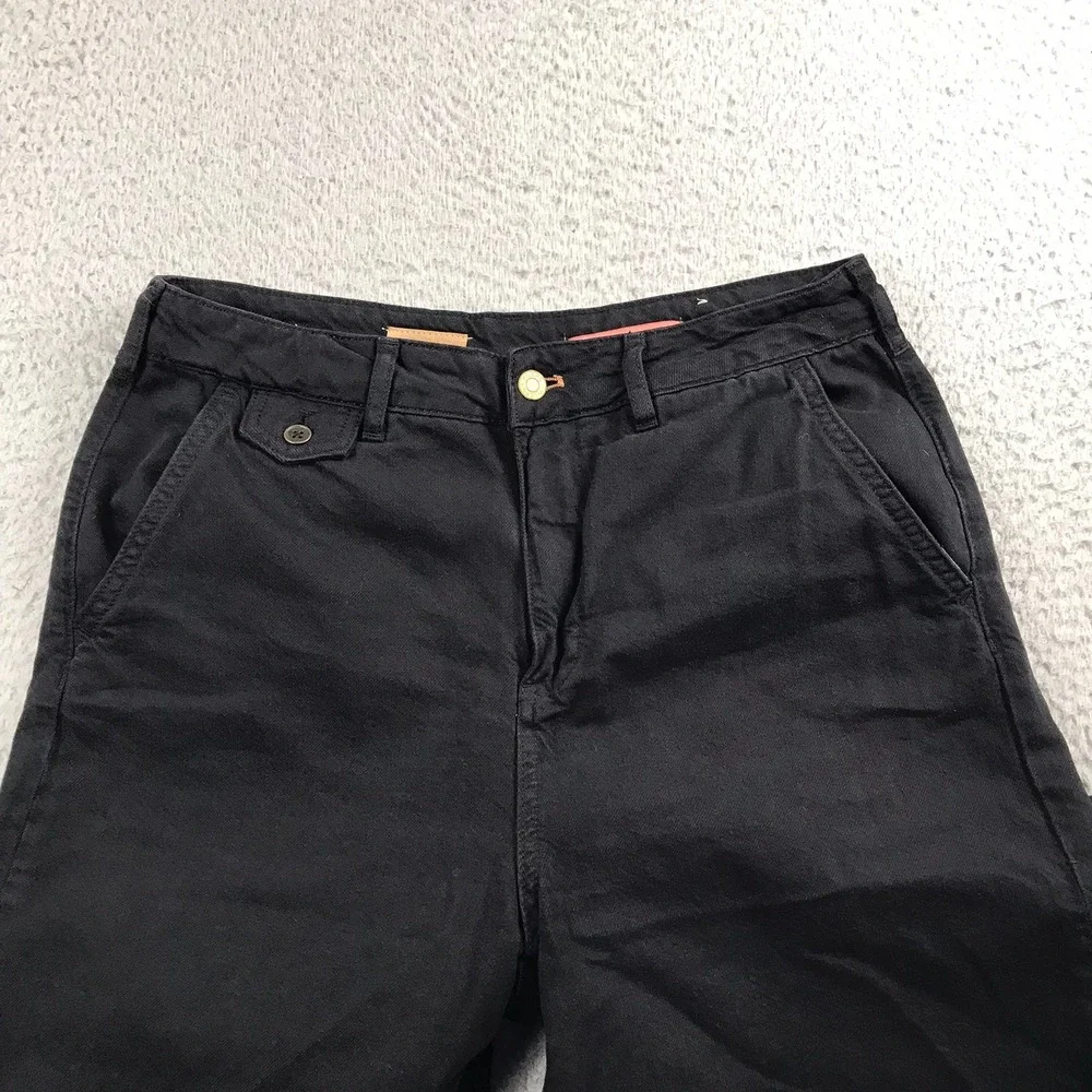 Pilcro Wide Leg Jeans Women 30 (32x31) Black High Rise Bell Bottom Trousers